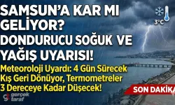 Kar Mı Geliyor? Meteoroloji'den Samsun İçin Dondurucu Uyarı