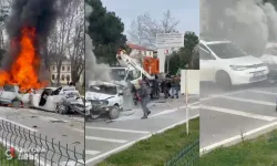 Samsun Çarşamba’da Feci Kaza: Kontrolden Çıkan Araç 4 Otomobili Sürükledi, Araçlar Alev Alev Yandı