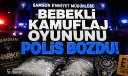 Samsun'da 7 Aylık Bebekle Aile Süsü Veren Zehir Tacirlerine Narkotik Darbesi!