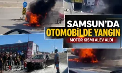 Samsun Toybelen Sanayi'de Otomobil Yangını