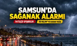 Samsun’da kuvvetli sağanak alarmı, 14 ilçe uyarıldı