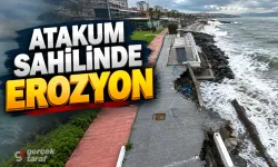 Samsun Atakum sahilinde yürüyüş yolu çöktü