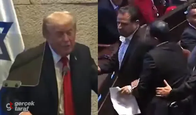 Trump İsrail'de Konuşurken "Filistin'i Tanı" Protestosu