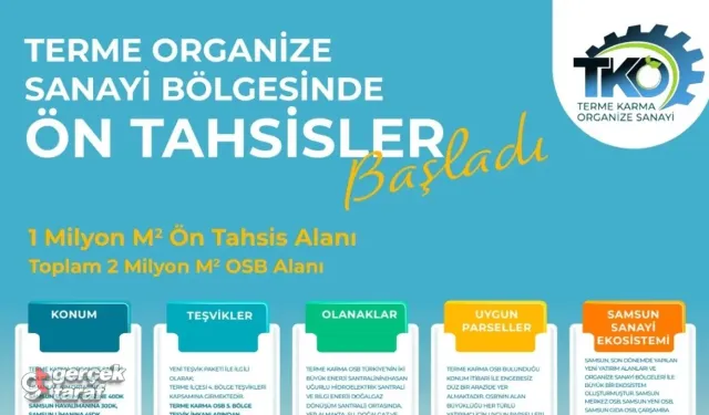 Samsun Terme Karma OSB’de Arsa Tahsisleri İçin Metrekare Fiyatı Belli Oldu