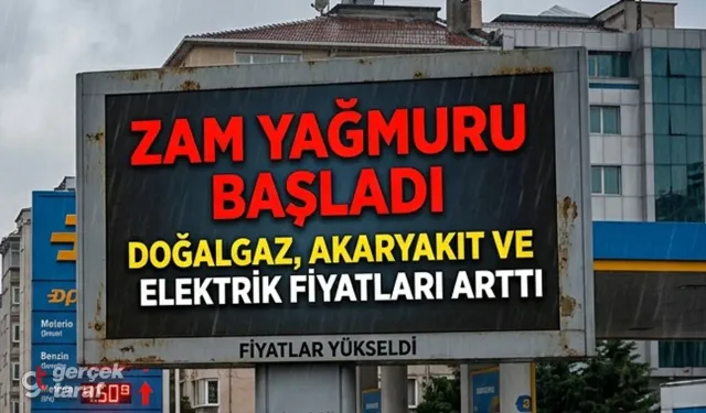 Zam Yağmuru Başladı: Doğalgaz, Akaryakıt ve Elektrik Fiyatları Arttı