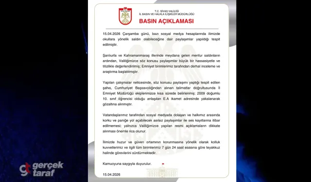 Sivas’ta okul saldırısı paylaşımı yapan 10. sınıf öğrencisi yakalandı