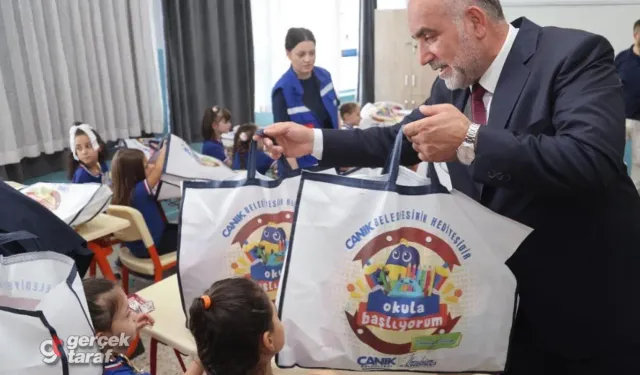 Samsun Canik Belediyesi'nden 1. Sınıf Öğrencilerine Çanta ve Kırtasiye Seti Hediyesi