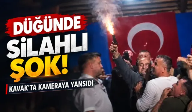 Samsun Kavak’ta düğünde silahını çıkarıp havaya ateş açtı