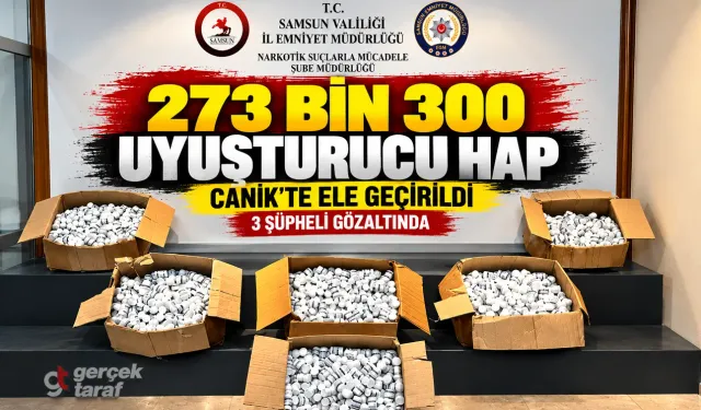 Samsun Canik’te bir evden 273 bin 300 uyuşturucu hap çıktı