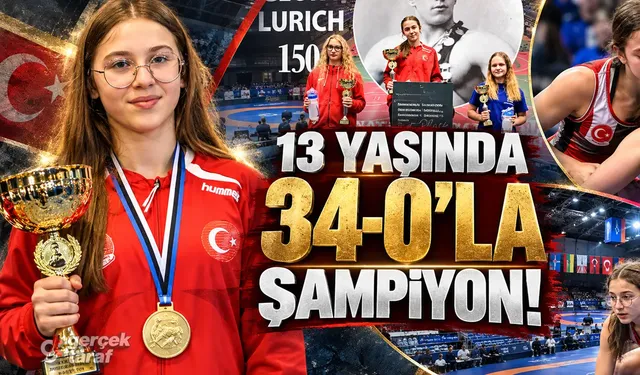 Samsunlu 13 yaşındaki güreşçi Estonya'da şampiyon!
