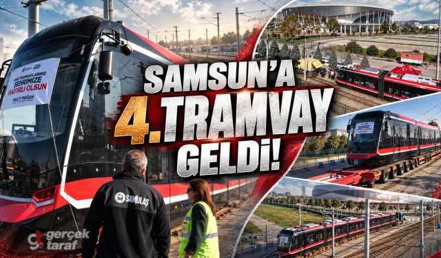 Samsun'da tramvay filosu büyüyor! Dördüncü araç geldi, geriye 8 kaldı