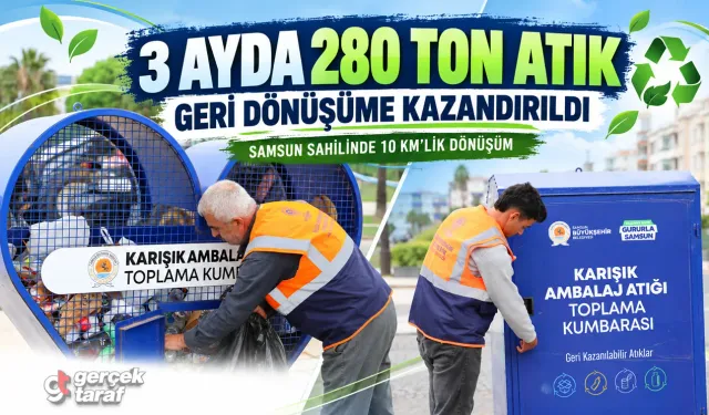 Samsun sahilinde 3 ayda 280 ton atık geri dönüşüme kazandırıldı