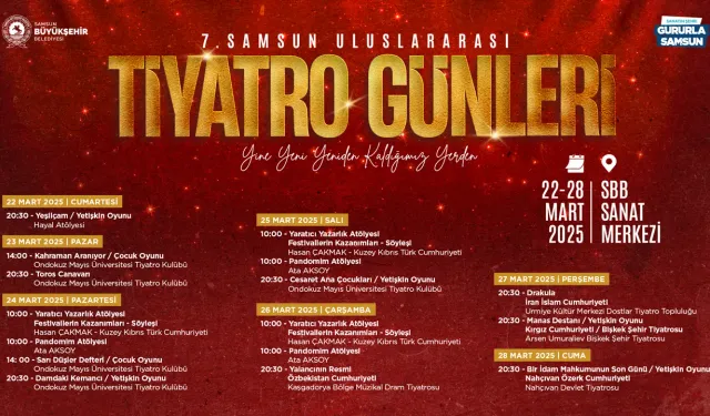 SAMSUN’DA 7. ULUSLARARASI TİYATRO GÜNLERİ BAŞLIYOR