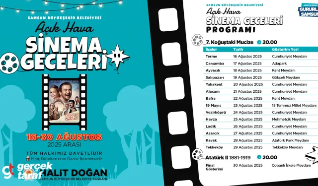 Samsun’da Yaz Akşamlarını Renklendirecek Açık Hava Sinema Geceleri Başlıyor