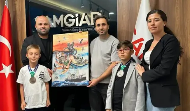 Olimpiyat Üçüncüsü Öğrencilerden SAMGİAD'a Teşekkür Ziyareti