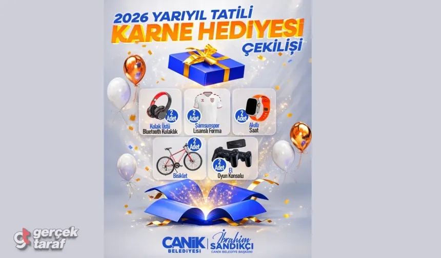 Canik Belediyesi’nden öğrencilere yarıyıl tatiline özel karne hediyesi çekilişi
