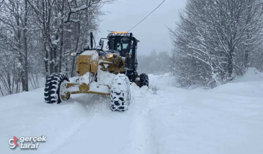 Samsun'un O İlçesine 50 cm Kar Yağdı