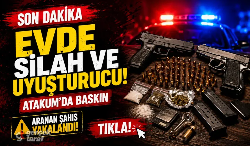 Atakum'da baskın, evde uyuşturucu ve silah çıktı