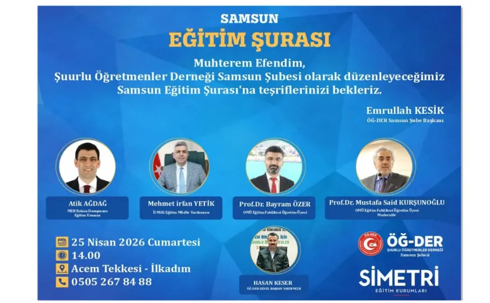 Samsun'da Eğitim Şurası 2026 Cumartesi Günü Başlıyor