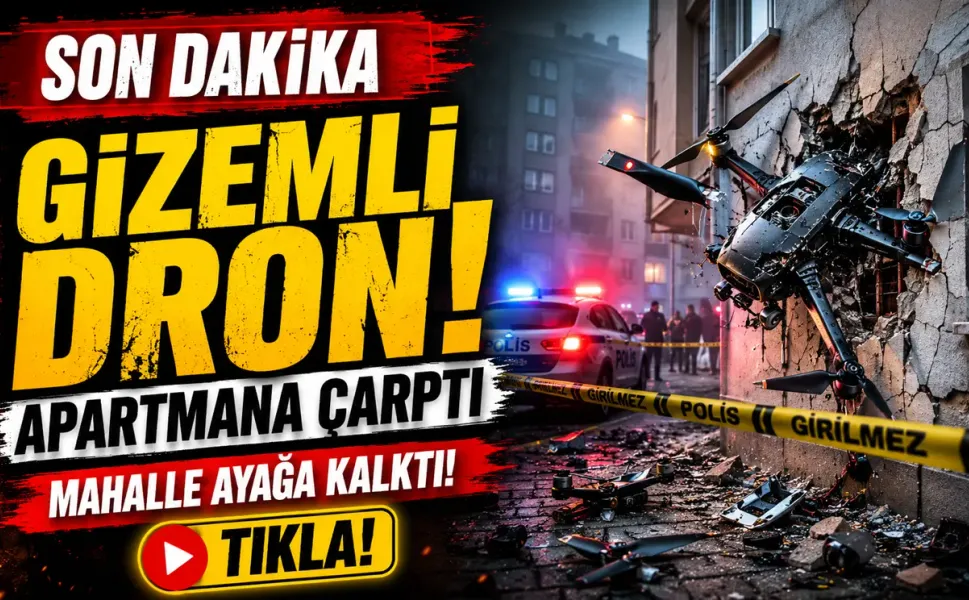 Samsun'da gizemli dron paniği, apartmana çarptı mahalle ayağa kalktı
