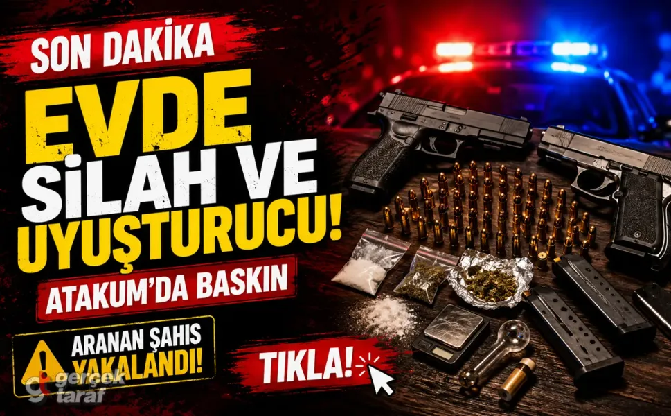 Atakum'da baskın, evde uyuşturucu ve silah çıktı
