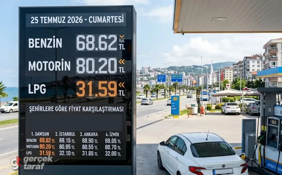 Bugün akaryakıt fiyatları ne kadar? 25 Temmuz 2026 İstanbul, Ankara, İzmir ve Samsun güncel pompa fiyatları