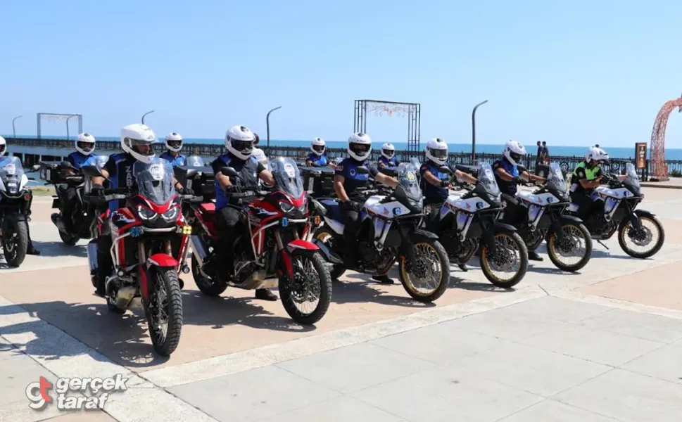 Samsun'da Zabıta Sahada Motosikletli