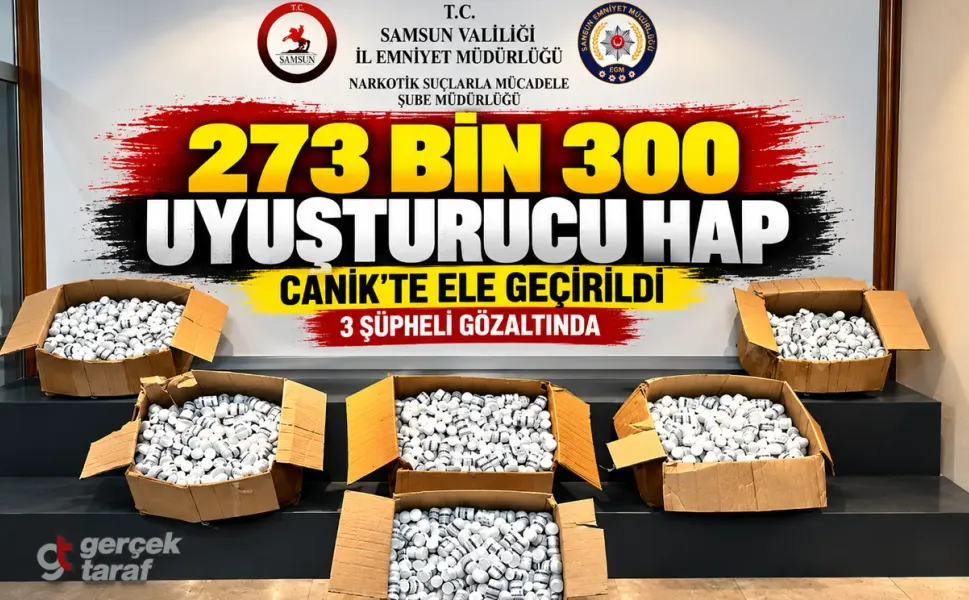 Samsun Canik’te bir evden 273 bin 300 uyuşturucu hap çıktı