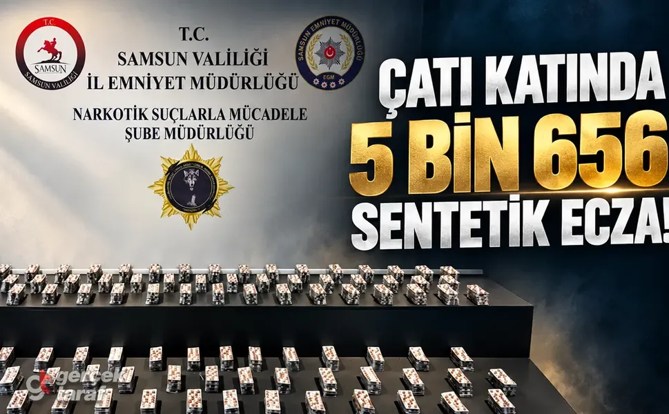 Samsun İlkadım'da çatı katına narkotik operasyonu!