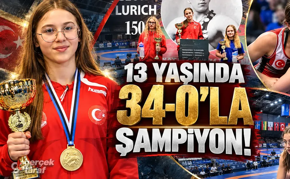 Samsunlu 13 yaşındaki güreşçi Estonya'da şampiyon!