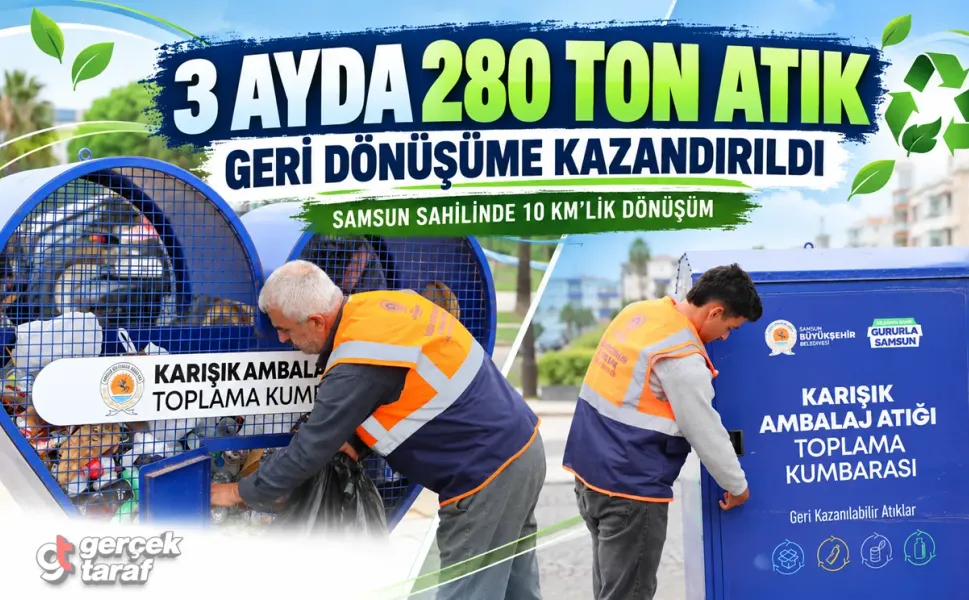 Samsun sahilinde 3 ayda 280 ton atık geri dönüşüme kazandırıldı