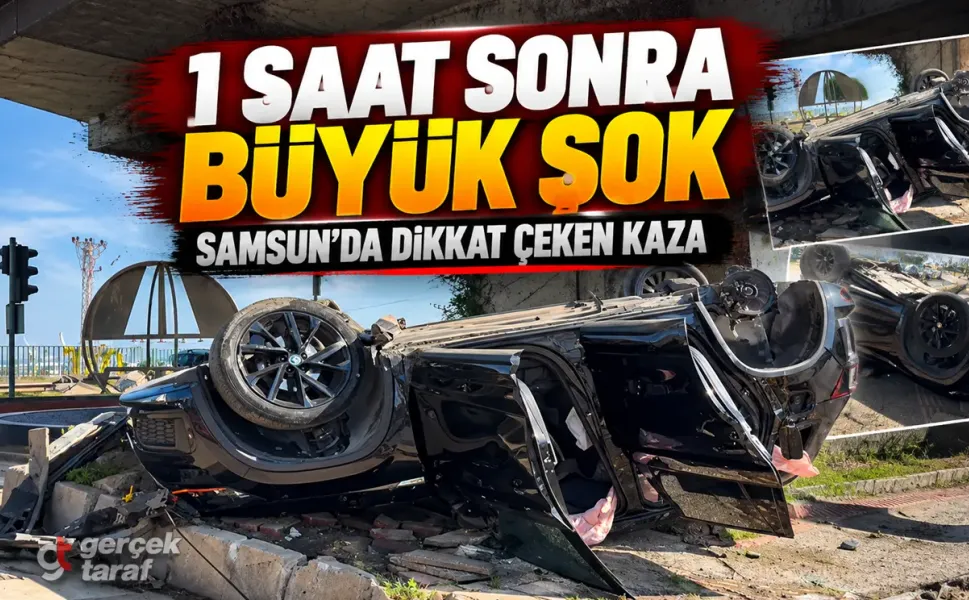Noterden çıktı, bir saat sonra otomobili refüjde ters döndü