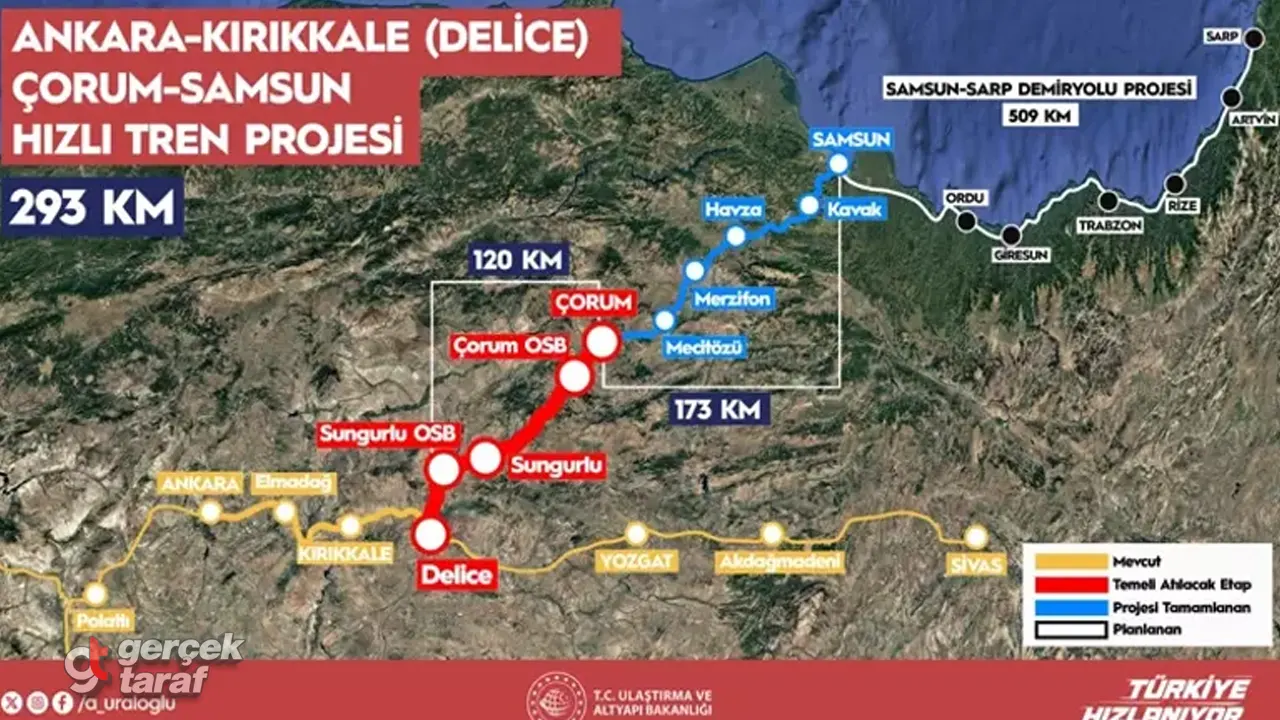 Ankara–Samsun Hızlı Tren Projesinde Gelişme Yaşandı