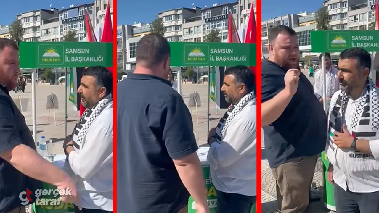 Samsun'da HÜDAPAR'ın Gazze Standında Gerginlik Çıktı