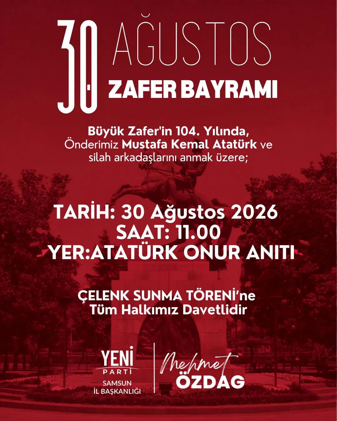 Yeni Parti Samsun 30 Ağustos
