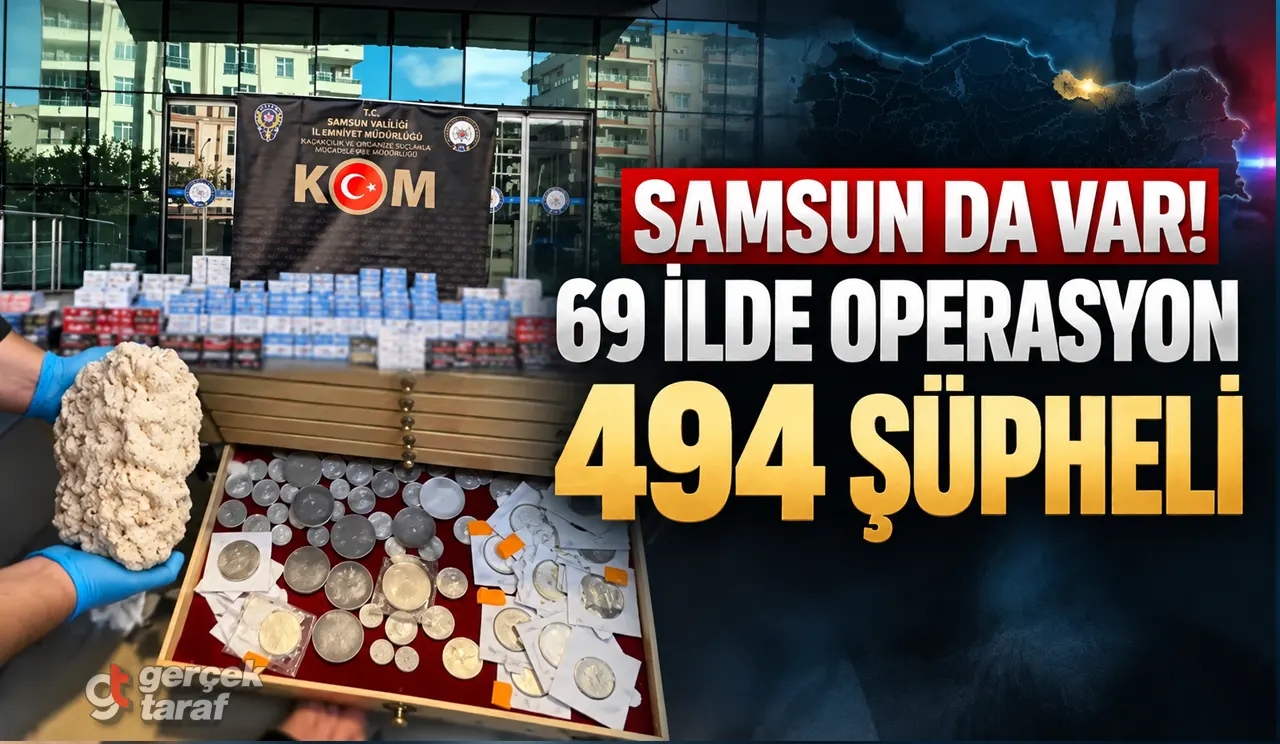 Samsun dahil 69 ilde kaçakçılık operasyonu! 494 şüpheliye adli işlem